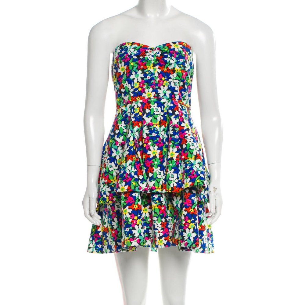 Kate Spade Karmen Floral Strapless Tiered Dress 8